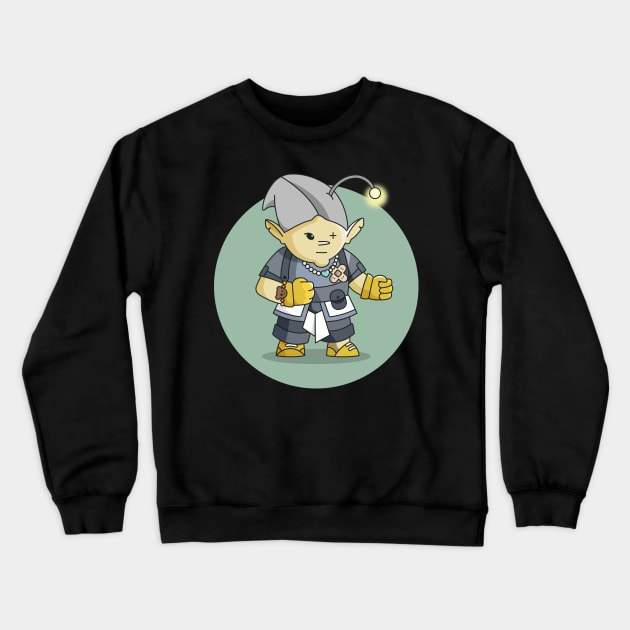 Relic Hunters - Yellow Goblin with Blue Clothes Crewneck Sweatshirt by Lovelace Designs